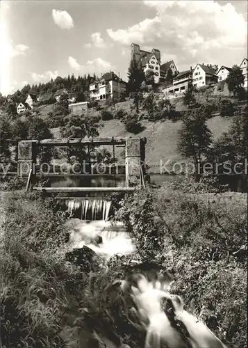 Berneck Altensteig Blick zur Burg Wehr Luftkurort Schwarzwald Kat. Altensteig