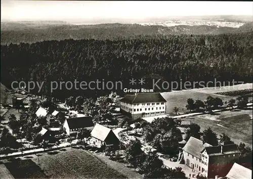 Ettmannsweiler Gasthof Pension Zum gruenen Baum Luftkurort Schwarzwald Fliegeraufnahme Straehle Bild Nr 21584 Kat. Simmersfeld