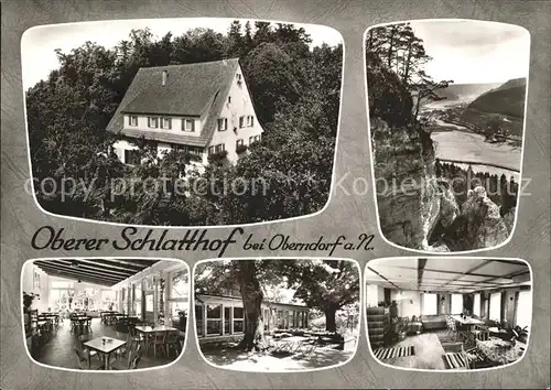 Oberndorf Neckar Hofgut Pension Oberer Schlatthof Blick vom Schlattfels Bromsilber Kat. Oberndorf am Neckar