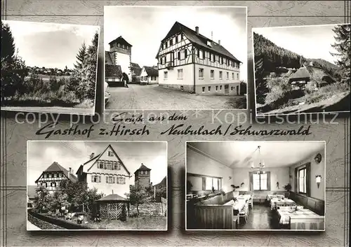 Neubulach Gasthof Pension zum Hirsch Turm Schwarzwaldhaus Bromsilber Kat. Neubulach