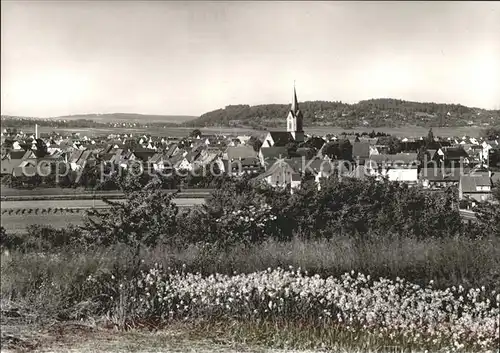 Renningen Ortsansicht mit Kirche Kat. Renningen