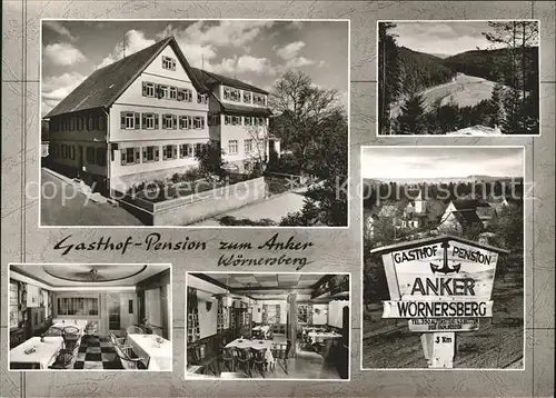 Woernersberg Gasthof Pension zum Anker Restaurant Hoehenluftkurort Schwarzwald Bromsilber Kat. Woernersberg