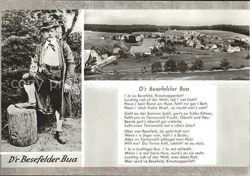 Besenfeld D r Besefelder Bua Gedicht Hoehenluftkurort Wintersportplatz Schwarzwald Kat. Seewald