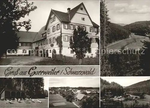 Garrweiler Gasthof Pension zum Hirsch Talblick Erholungsort Schwarzwald Bromsilber Kat. Altensteig