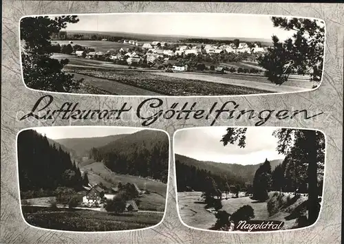 Goettelfingen Seewald Schwarzwald Panorama Luftkurort Schwarzwald Gasthof Pension Traube Nagoldtal Bromsilber Kat. Seewald