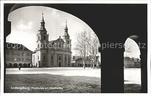 Ludwigsburg Marktplatz Stadtkirche Kat. Ludwigsburg