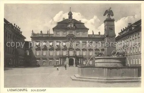 Ludwigsburg Schlosshof Brunnen Kat. Ludwigsburg