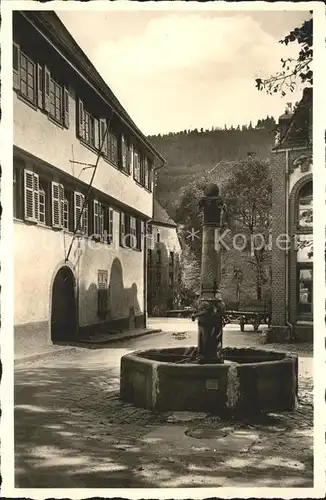 Alpirsbach Lindenbrunnen mit Burg Kat. Alpirsbach