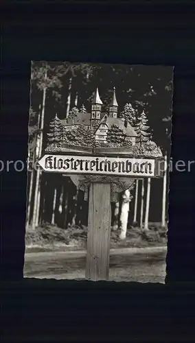 Klosterreichenbach Wegweiser aus Holz Schnitzkunst Kat. Baiersbronn