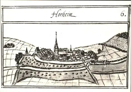 Horrheim Abbildung nach dem Kieserschen Fortlagerbuch um 1680 / Vaihingen an der Enz /Ludwigsburg LKR