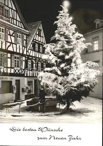 Gernsbach Hoefstaette im Schnee Neujahrskarte Kat. Gernsbach