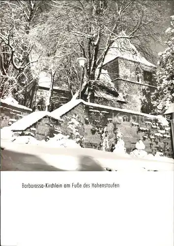 Hohenstaufen Barbarossa Kirchlein im Schnee Kat. Goeppingen