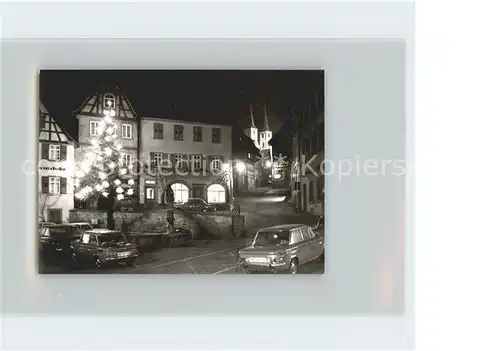 Bad Wimpfen Stadtpartie mit Weihnachtsbaum Autos Kat. Bad Wimpfen