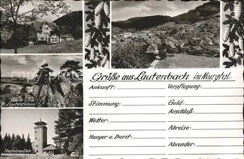Lautenbach Gernsbach Lautenfelsen Teufelsmuehle Gasthof Pension  Kat. Gernsbach