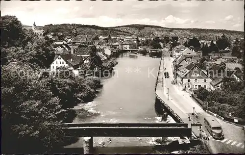 Gernsbach Bruecke Bus Kat. Gernsbach