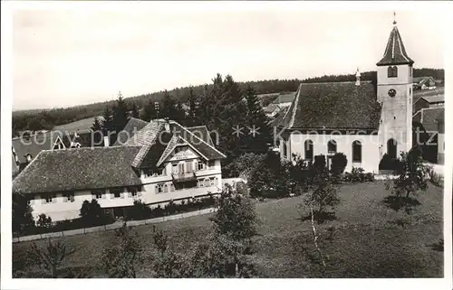 Dobel Schwarzwald Gasthaus Pension zum Roessle  Kirche Kat. Dobel