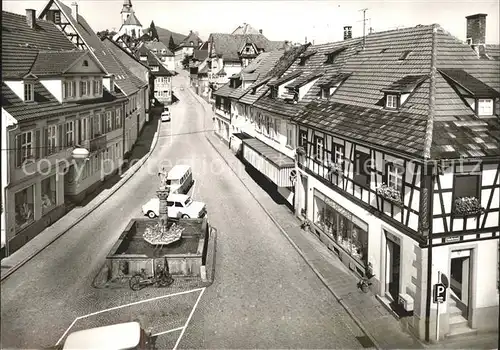 Gernsbach Brunnen Stassenansicht Kat. Gernsbach