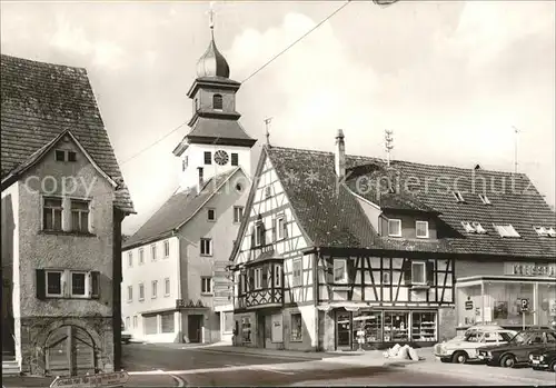 Obersulm Willsbach Kirche Sparkasse  Kat. Obersulm