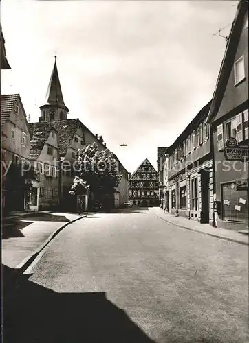 Enzweihingen Strassenansicht Baeckerei Kirche Kat. Vaihingen an der Enz