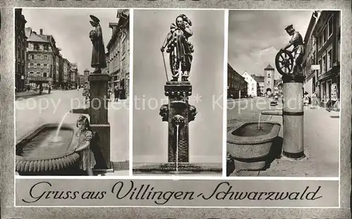 Villingen Schwenningen Brunnen Kind Kat. Villingen Schwenningen