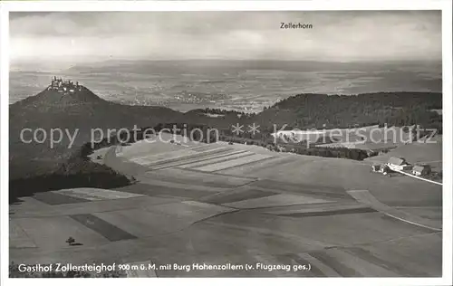 Burg Hohenzollern Gasthof Zollersteighof Zellerhorn Fliegeraufnahme Kat. Bisingen