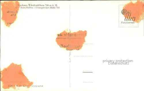 Buehl Baden Kurhaus Wiedenfelsen  Kat. Buehl