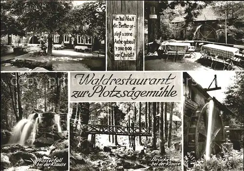 Loffenau Bad Herrenalb Waldrestaurant Plotzsaegemuehle Bruecke Klause Wasserfall  Kat. Bad Herrenalb