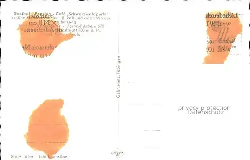 Brandmatt Schwarzwald Gasthof Pension Schwarzwaldperle Kat. Sasbachwalden
