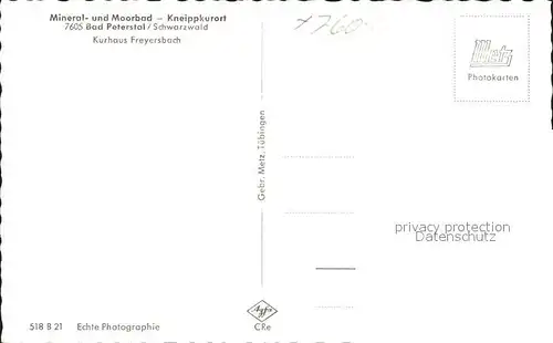 Bad Peterstal-Griesbach Kurhaus Freyersbach Fliegeraufnahme / Bad Peterstal-Griesbach /Ortenaukreis LKR