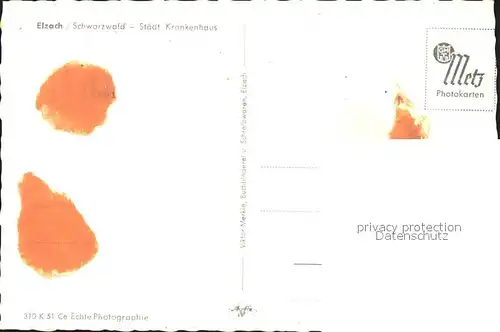 Elzach Staedt. Krankenhaus Kat. Elzach