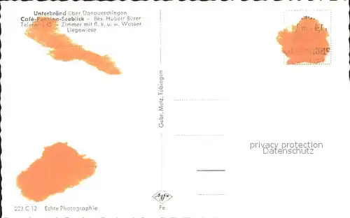Unterbraend Cafe Pension Seeblick Kat. Braeunlingen