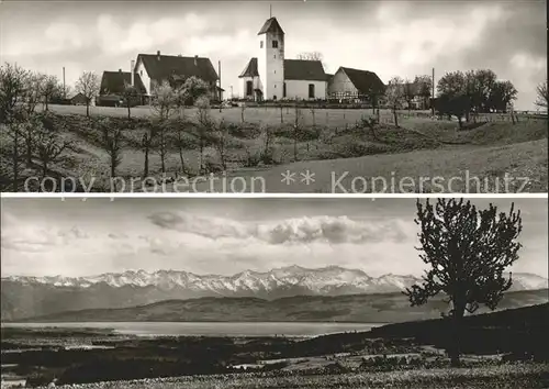 Oberhomberg Blick auf Bodensee Alpen Kat. Deggenhausertal