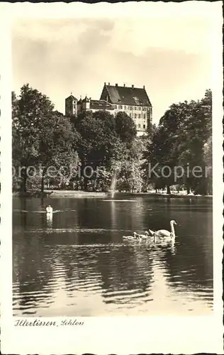 Illertissen Schloss See Schwane Kat. Illertissen