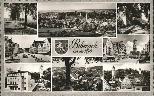 Biberach Riss Marktplatz Theater Kapellenplatz  Kat. Biberach an der Riss