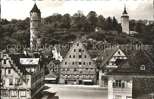 Biberach Riss Kapellenplatz Blick weissen Turm Gigelturm Kat. Biberach an der Riss