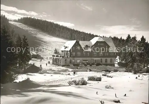 Unterstmatt Hoehenhotel Skilifte Skifahrer Kat. Sasbach