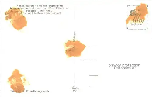 Muggenbrunn Pension Altes Haus  Kat. Todtnau