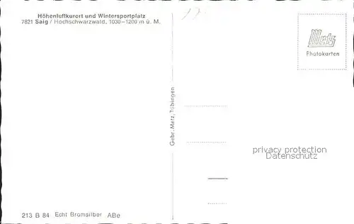 Saig Schwarzwald Hausstock Finsteraarh Wetterhorn Kat. Lenzkirch