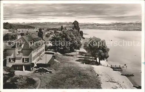 Markelfingen Naturfreundehaus Blick Konstanz Alpen Kat. Radolfzell am Bodensee