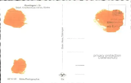 Kenzingen Krankenhaus mit Kirche Kat. Kenzingen