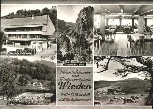 Wieden Schwarzwald Gasthaus Hirschen Belchen Schwimmbad Scharfenstein Kat. Wieden