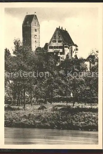 Leipheim Schloss mit Kirche Kat. Leipheim