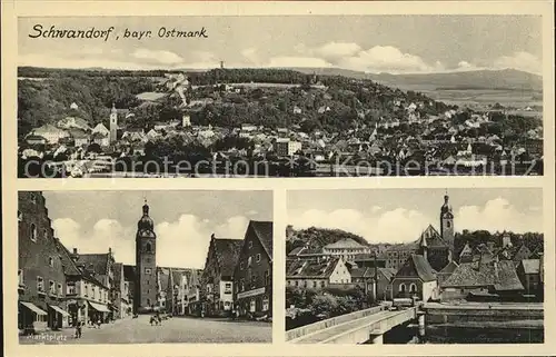 Schwandorf Bayern Ansichten Marktplatz Bruecke Kat. Schwandorf