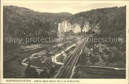 Rupprechtstegen Roter Fels im Pegnitztal Eisenbahn Kat. Hartenstein