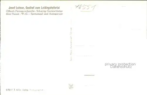 Veilbronn Gasthof zum Leidingshofertal Josef Lahner Kat. Heiligenstadt i.OFr.