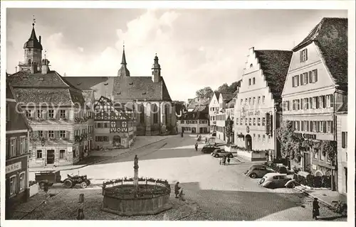 Feuchtwangen Marktplatz Autos Kat. Feuchtwangen