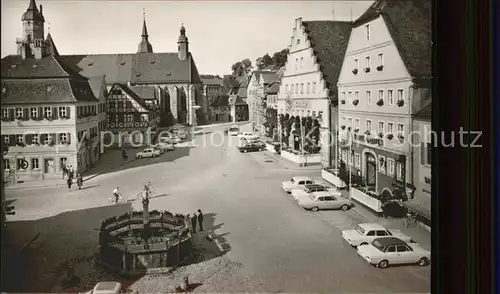 Feuchtwangen Marktplatz Autos Kat. Feuchtwangen