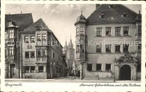 Bayreuth Stirners Geburtshaus altes Rathaus Kat. Bayreuth