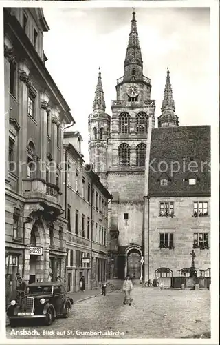 Ansbach Mittelfranken Blick St. Gumbertuskirche Kat. Ansbach