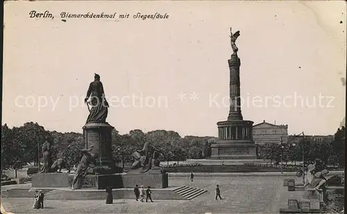 Berlin Bismarckdenkmal und Siegessaeule Kat. Berlin